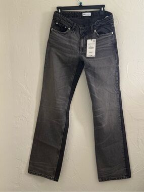 Zara women’s Washed Charcoal Straight Jeans